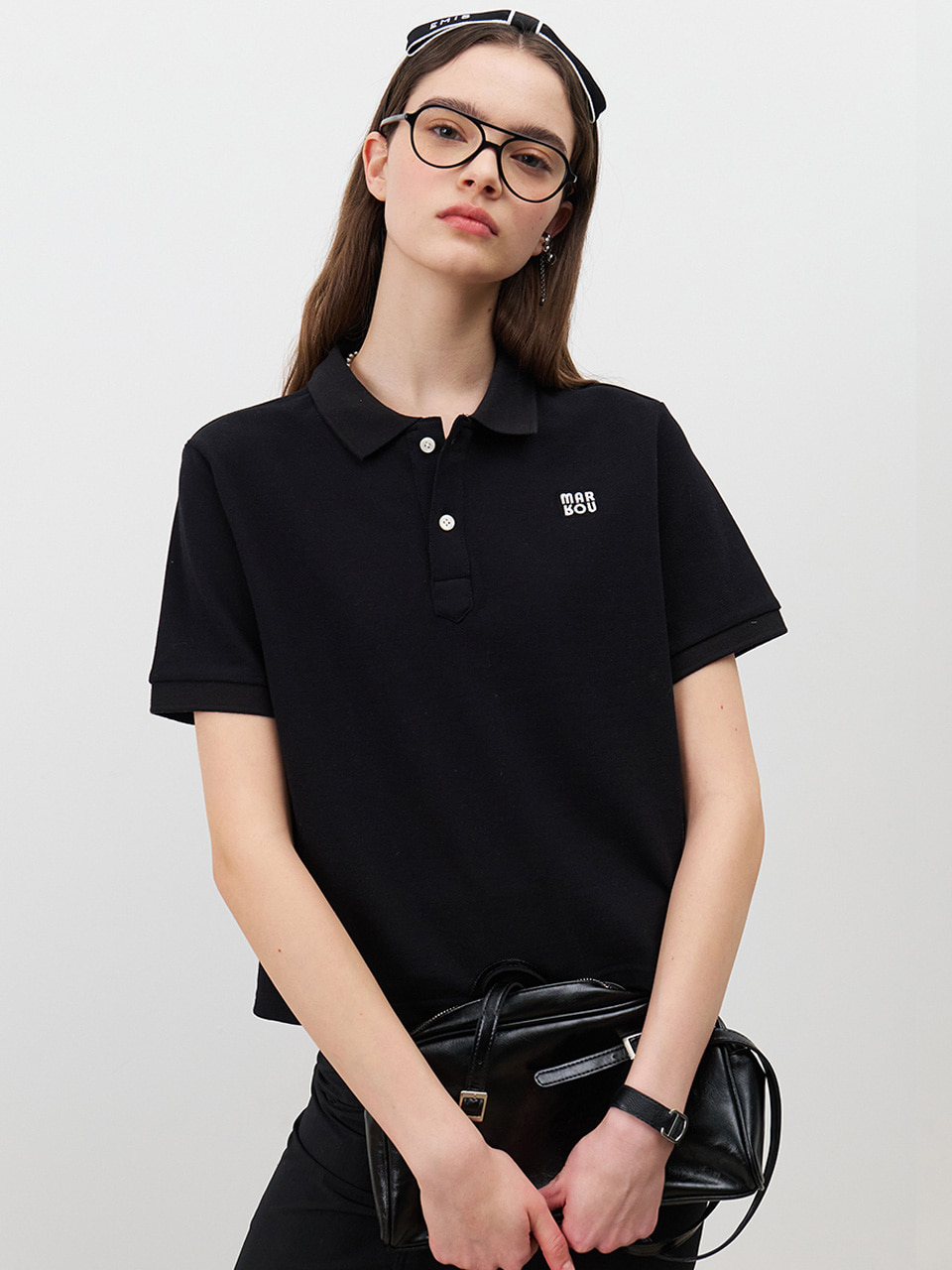 24 Spring_ Black Polo T-Shirt [예약]데일리 여성의류