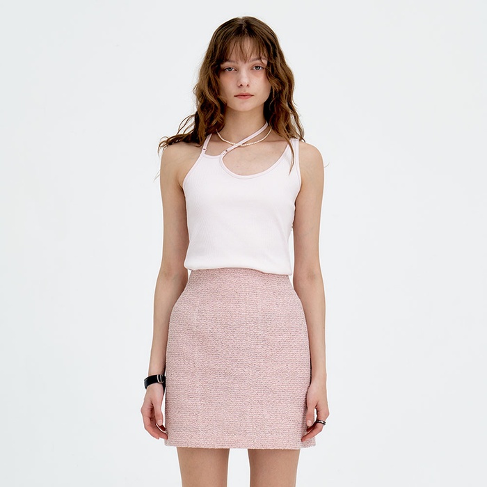24 Summer_ Pink Tweed Skirt데일리 여성의류